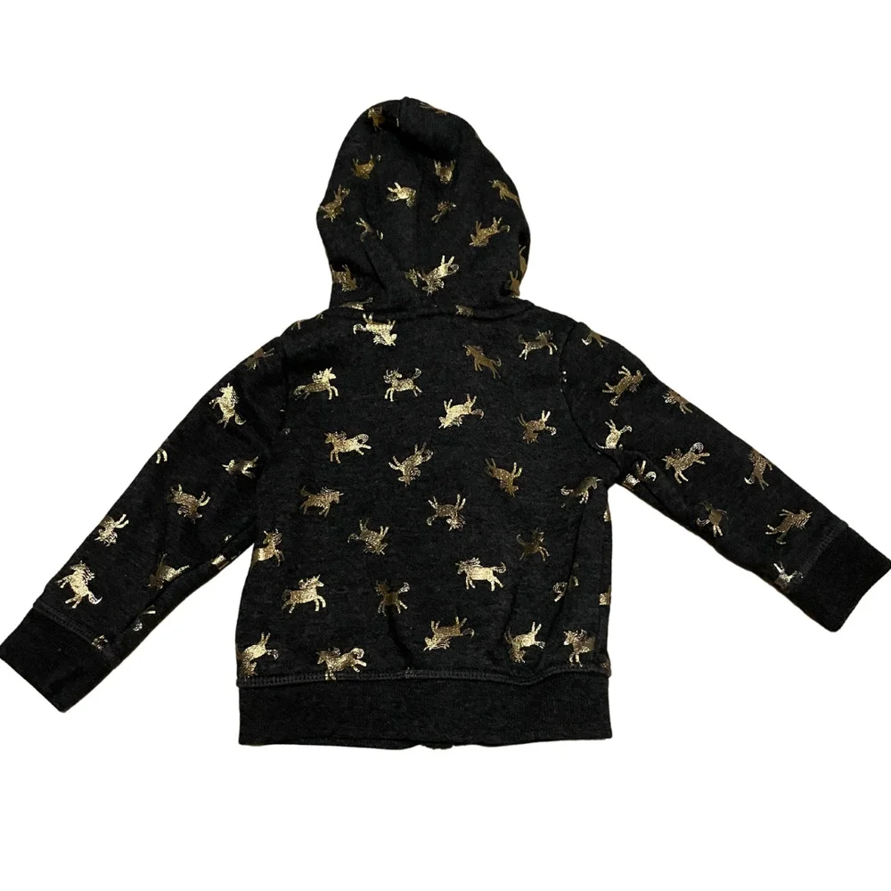 3/$28 | Cat & Jack Golden Unicorn Zip Front Hoodie - 12M - Picture 2 of 4